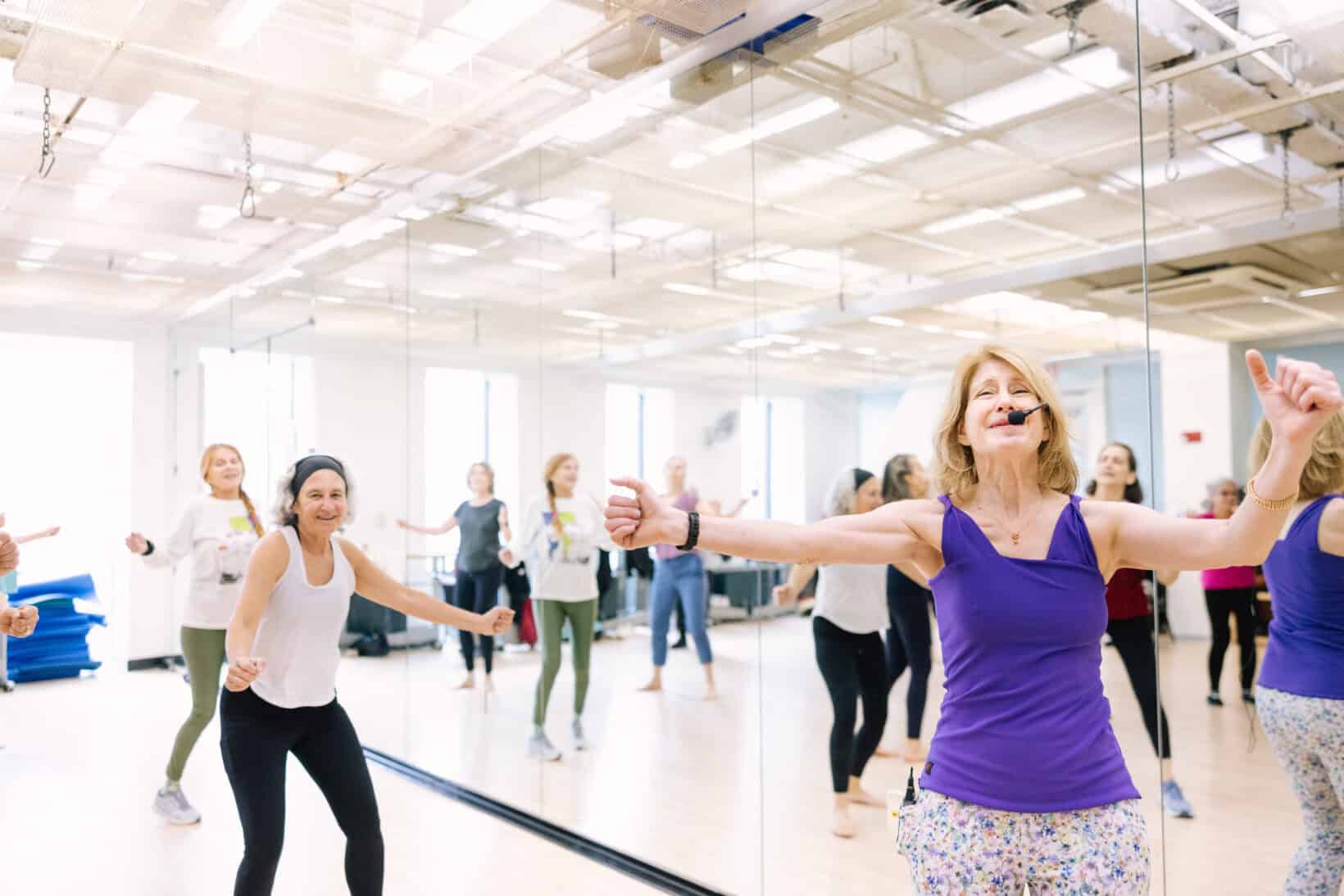 Women dancing in a workout class