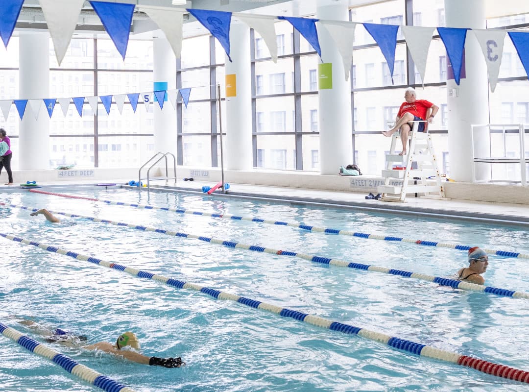 People swimming in pool